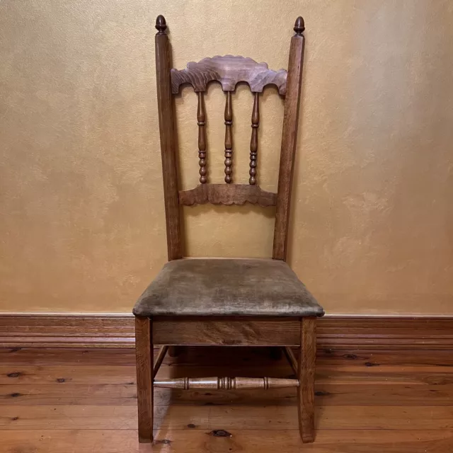 Antique French Oak Children's Seat Lift Chair