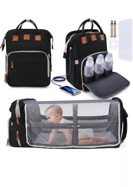 3 in 1 Baby Diaper Bags Diaper Backpack with Changing Station for Baby Boy Girl