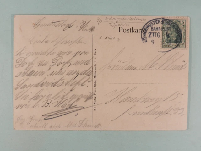 AK Gruß aus Sputendorf (Stahnsdorf) mit Gasthof, Bahnpost 1913 2