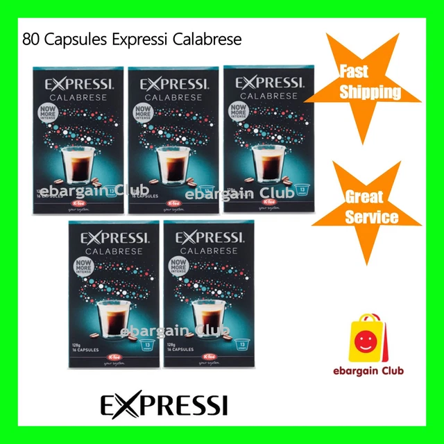 80 Capsules Expressi Coffee Pods Calabrese Value Pack (5 boxes)  ALDI eBC