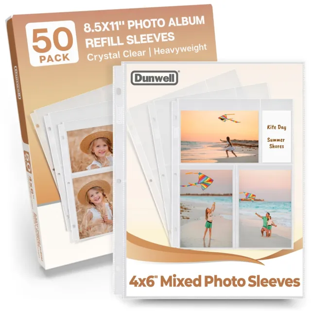 Photo Sleeves for 3 Ring Binder - (4x6, 30 Pack) for 180 Photos