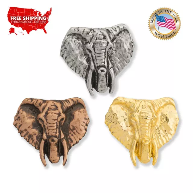 Creative Pewter Designs Elephant Head Lapel Pin or Tie Tack, M091MP