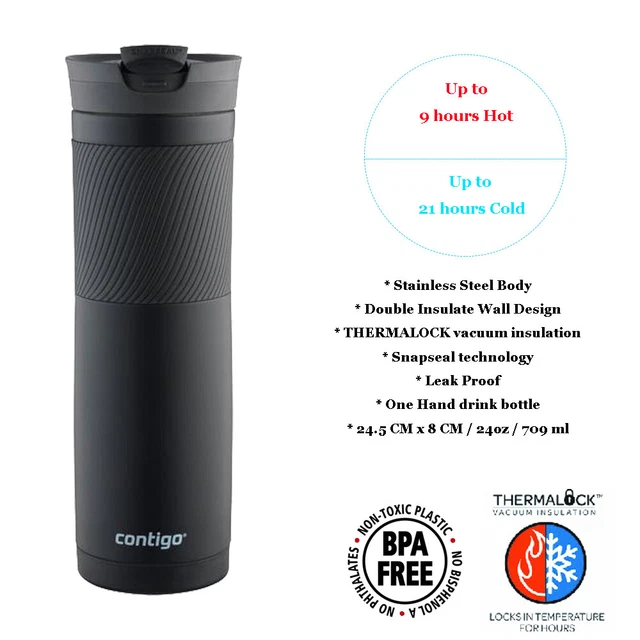 Contigo Byron Snapseal S/S Insulate Coffee Mug Travel Mug Matte Black 709ml