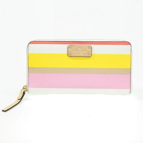 Kate Spade Wallet Long Neda Grove Street Dune Stripe Leather Pvc Wlru2829 _18639