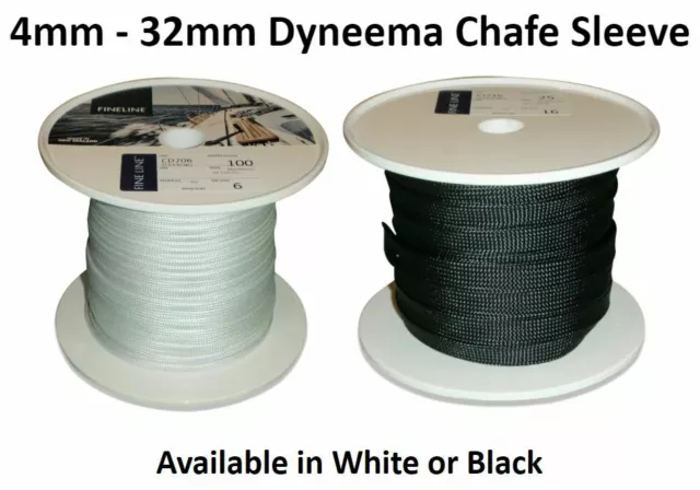 Top Quality Charcoal & White Dyneema Chafe Sleeving Winch Rope Guard *PER METRE*