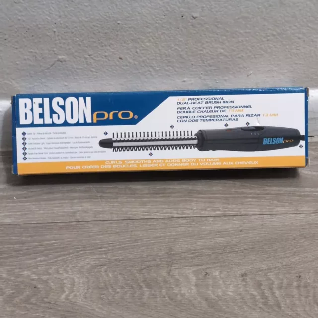 Belson Pro 1/2 Inch Professional Dual-Heat Curling Brush Iron