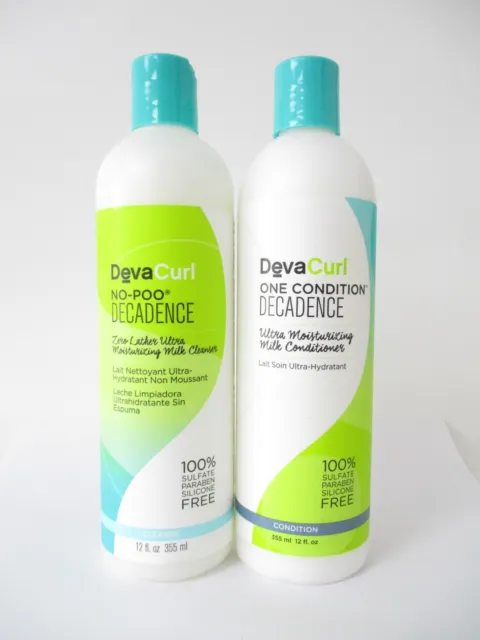 Deva Curl No Poo Decadence Moisturizing Cleanser & One Condition 12 Oz Duo!