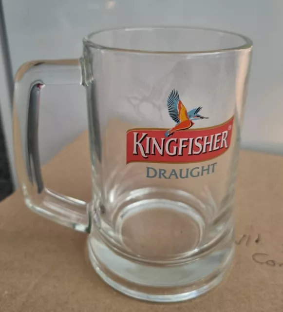 Vintage Kingfisher Draught Half Pint Glass Tankard Home Bar Man Cave