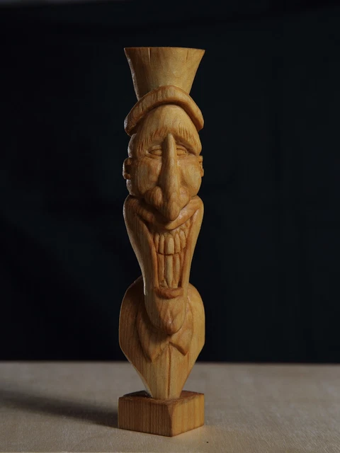 Tête De Marionnette En Bois Sculptée Main – Inde, Circa 1900-1940