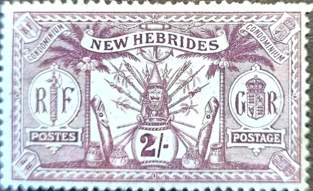 NEW HEBRIDES VANUATU 1911 Great MH 2fr Stamp as Per Photos