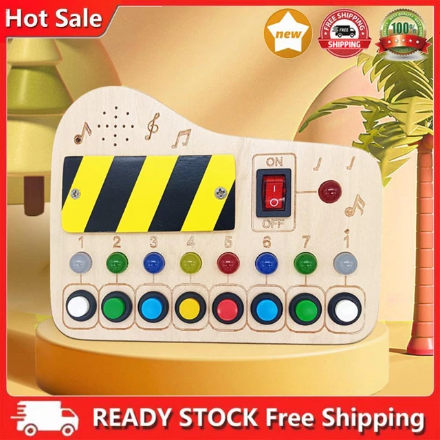 Kids Screwdriver Tool Set Wooden Board Funny with LED Light Switch Kids Gift
