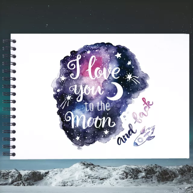 A3/A4/A5 Night Sky Love You Moon and Back Scrapbook Photo Album Memory Keepsake