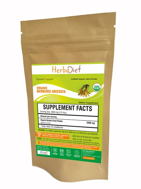Organic Berberis Aristata Root Powder Berberine HCL Blood Glucose Sugar Control