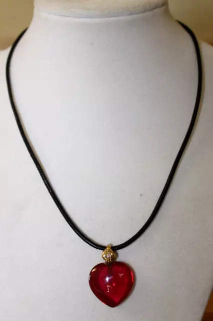 DAVID SEGAL CANADA Gold Over Sterling Red Lucite Heart Necklace on ...