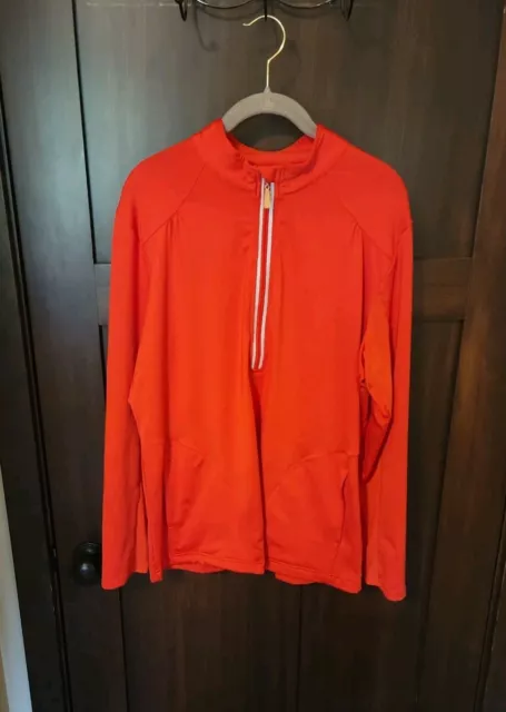 EUC Women's Bette & Court Coral Golf Active Long Sleeve Pullover Top Size Large
