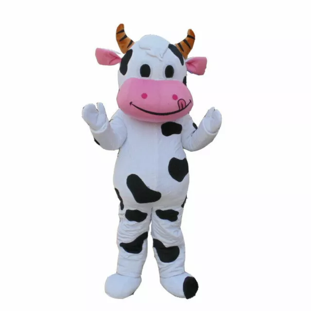 Cow Mascot Costume Cosplay Party Fancy Dress Outfit Advertising Halloween Adults
