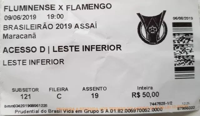 Sammler Ticket Fluminense FC - CR Flamengo 0:0, Stadion Maracana Rio de Janeiro