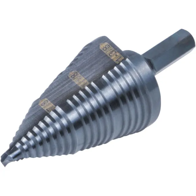 Klein Tools KTSB15 Step Drill Bit #15 Double Fluted 7/8 to 1-3/8-Inch with Easy