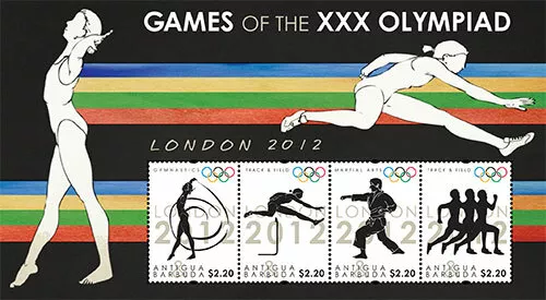 Antigua 2012 - London Summer Olympics 2012 - Sheet of 4 - MNH