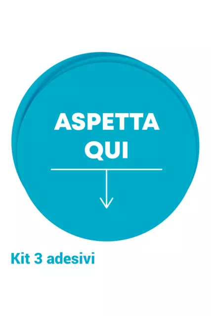 Kit 3 Adesivi Pavimento per distanziamento di sicurezza con freccia