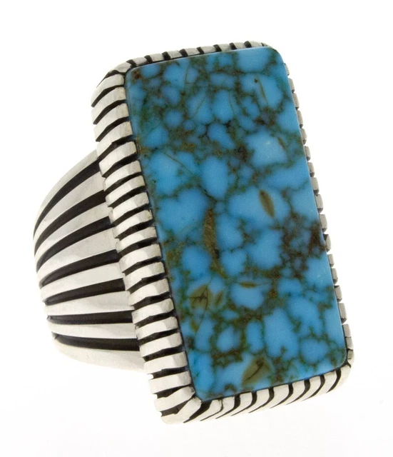 11 - Natural Birdseye Kingman Turquoise Ring By Navajo Artist Joe Paul