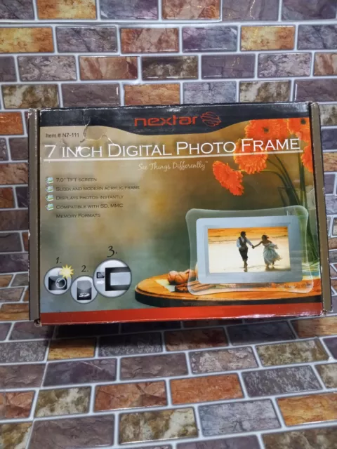 Nextar Digital 7" Photo Frame Digital Picture Black # N7-111 New Open Box