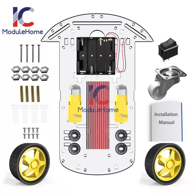 Kit telaio auto robot intelligente tracciamento evitamento modulo ultrasonico per Arduino nuovo 3