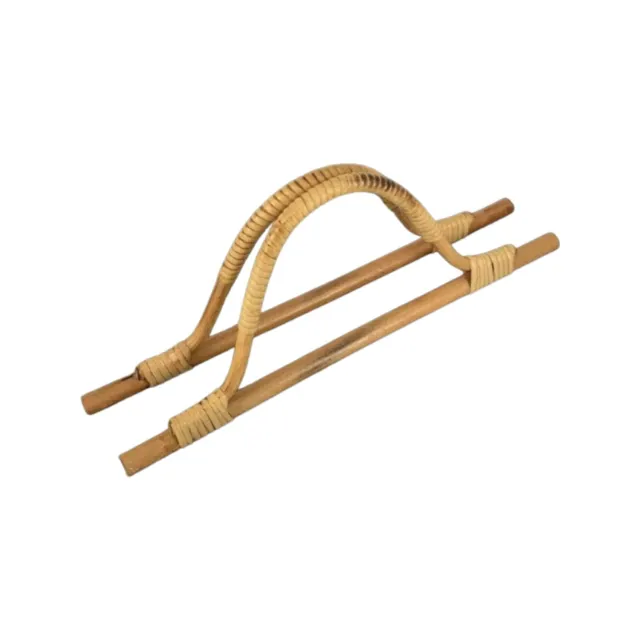 Bambus Tasche Griffe, großes Paar D-förmige Herstellungstaschen Handwerk, Nähen BH12