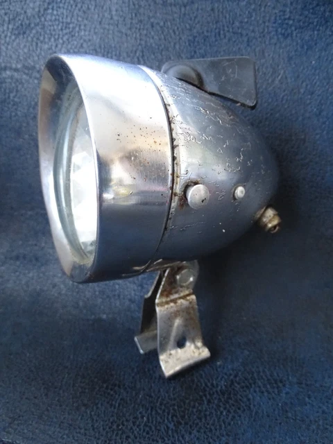 Phare Vintage Métal Chromé Pour Vélo – Style Rétro, Fonctionne Sur Dynamo, Diamètre 60 Mm, Avec Câble Et Supports