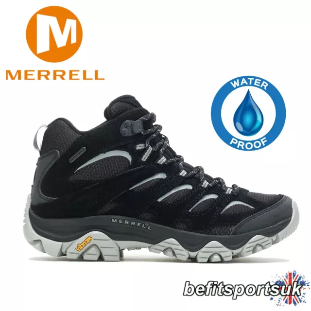 Merrell Womens Walking Boots Water-Proof Ladies Hiking Mid Boot Shoes 4 5 6 7 8
