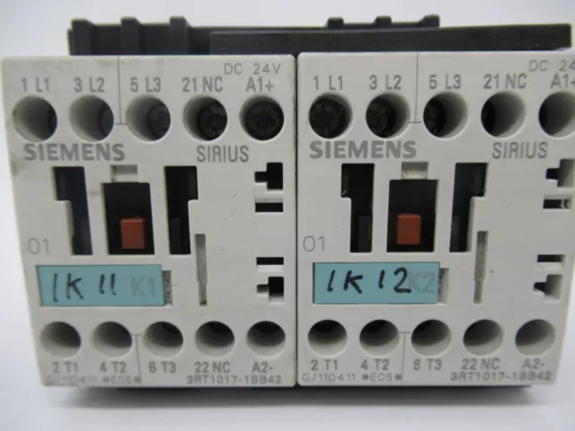 Siemens 3RA1317-8XB30-1BB4 Reversing Contactor 24VDC 12A 400V 3 Pole USED 3