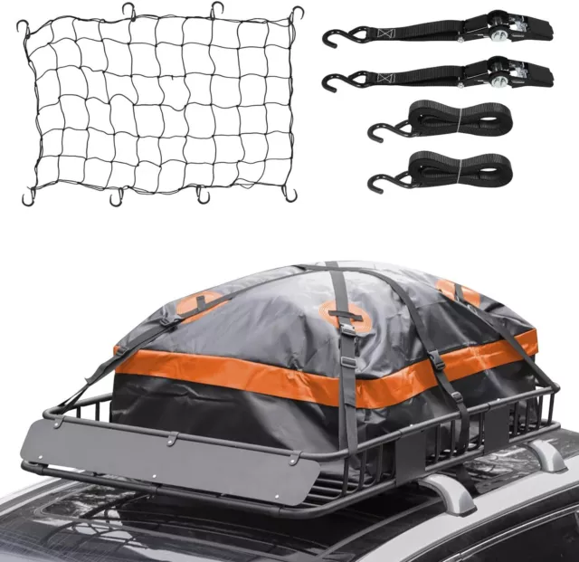 64"x39" Roof Rack Cargo Carrier Basket w/ Extension, Waterproof Bag, Net & Strap