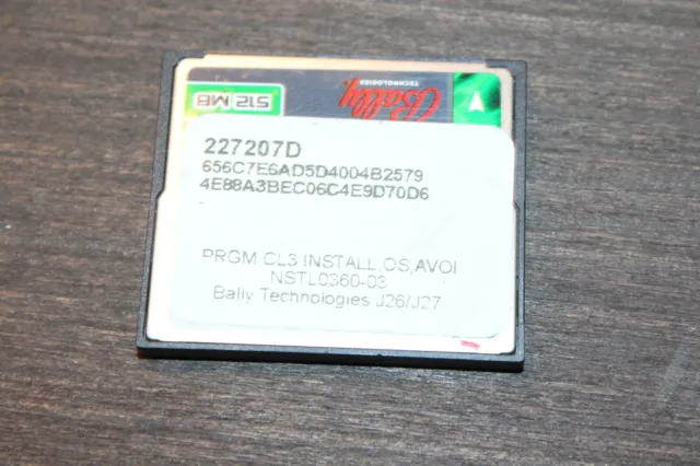 Bally Alpha A2 227207D Program Install 360-03 512MB CF Card