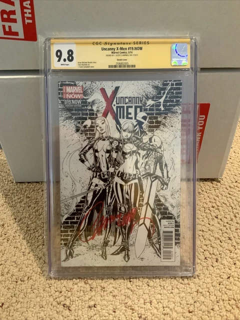 Uncanny X Men # 19 CGC SS 9.8.  J Scott Campbell Sketch Variant Marvel Now 1:100