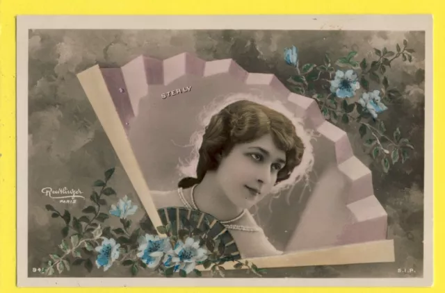 CPA New Art Photo REUTLINGER, PARIS French Actress "STERLY" Pin-Up Fan Fan Fan