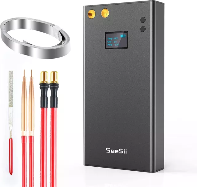 Seesii Spot Welder with LCD Screen 80 Gears Adjustable 7500Mah Portable Welding