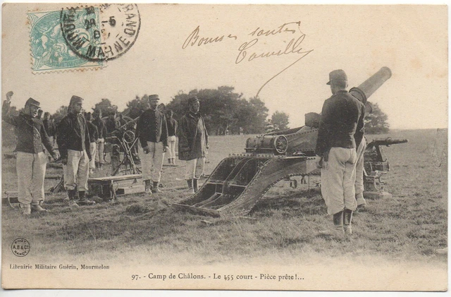 CHALONS SUR MARNE - Marne - CPA 51 - Vie MILITAIRE - le camp - Artillerie Canons