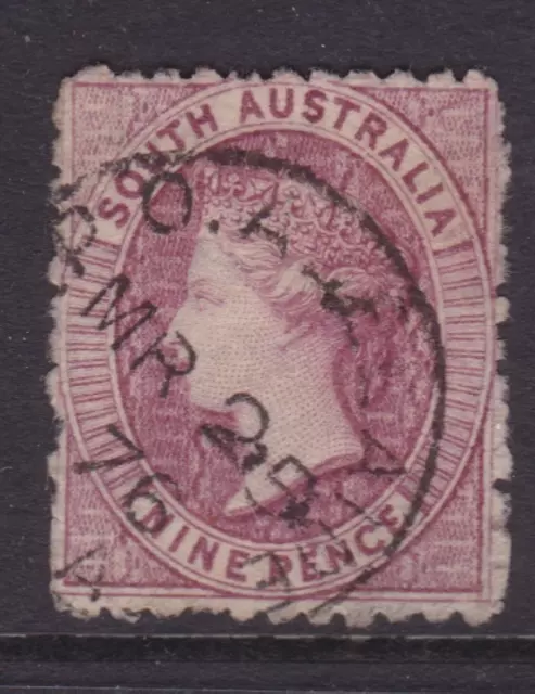 SOUTH AUSTRALIA 1876 9d Rose Lilac SIDEFACE STAR WMK FINE USED SG 123 (QC63)