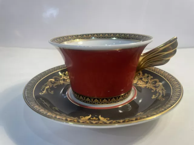 Rosenthal Versace Medusa Red Tea Cup & Saucer Perfect Retail $410  6 Available