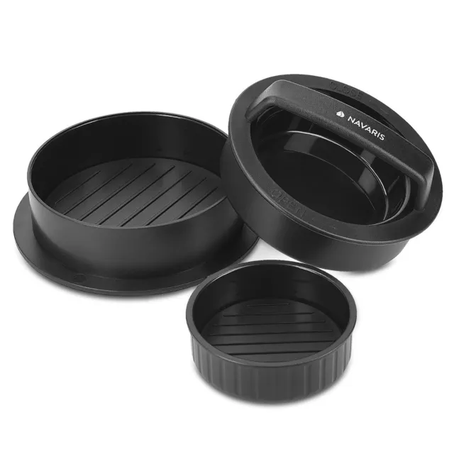 Kit 2en1 prensador de hamburguesas con 2 moldes para crear formas diferentes