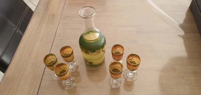 Service a liqueur ancien avec décor grappe de raisin | UK