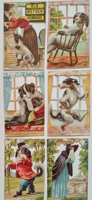 Set Of 6 Victorian Raphael Tuck Scraps Old Mother Hubbard Nursery Rhyme See Desc