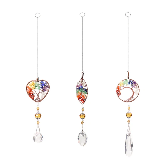 STONE CRYSTAL SUNCATCHER Craft Chain Window Beads Prism Pendant House