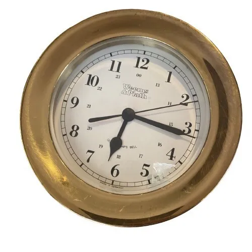 Vintage Ships Clock  Brass Bell Weems and Plath Quartz Clock