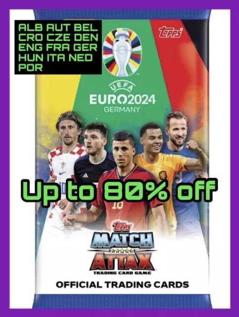 Topps Match Attax UEFA Euro 2024 football Trading card Up to 80% off ALB-POR