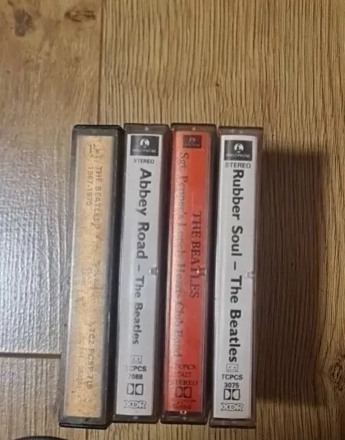 Beatles cassette tape Bundle X4 Rubber Soul Abbey Road SGT Pepper & 67 - 70 3