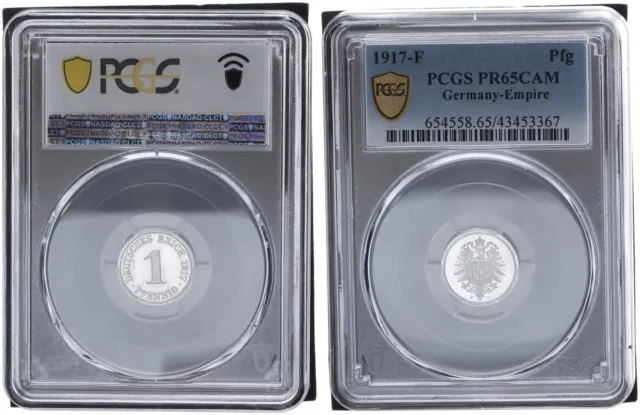 1 Pfennig J.300 1917 F Aluminium PP PCGS zertifiziert PCGS PR65CAM  102920