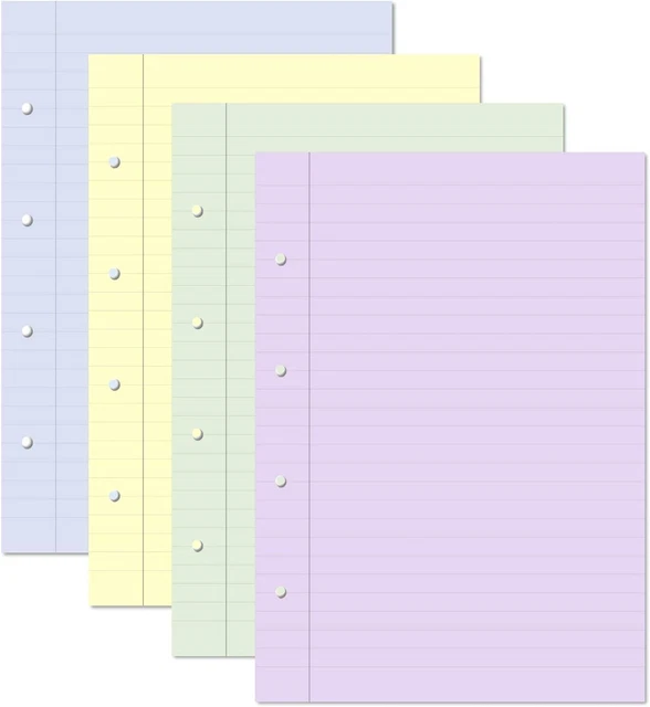 Paquete de Recarga A4 Surtido Papeles Forrados de Color Dislexia Tintado Papel de Escritura 4