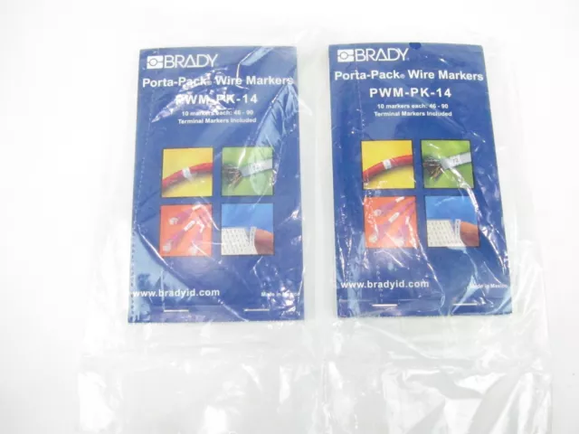 New Brady PWM-PK-14 Porta Pack Terminal Wire Markers x2 46-90