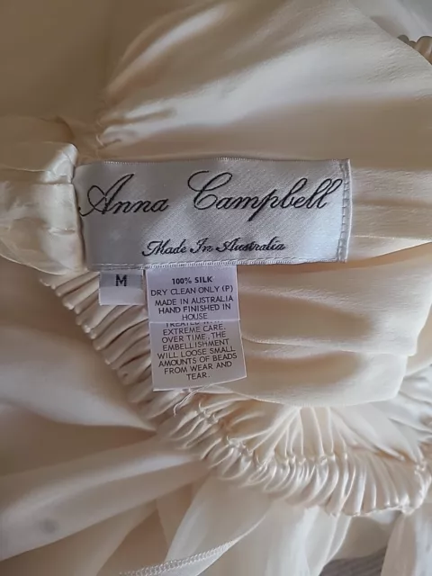 Anna Campbell Ivory Silk Gown Wedding Formal Bridesmaid  Luxury Designer Unique